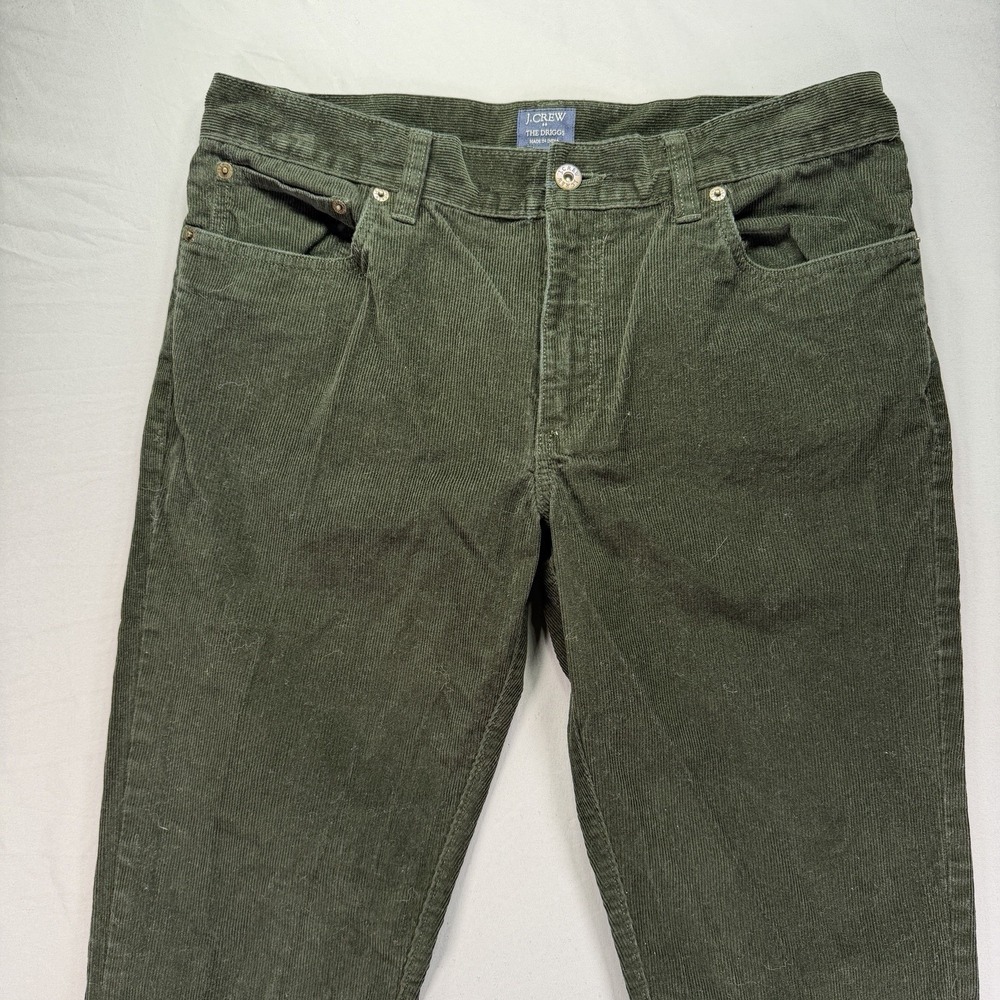 J Crew Pants Mens 33x32 Forest Green The Driggs Chino Flat Front Casual Cotton